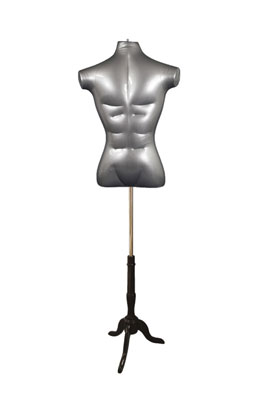 Inflatable Male Torso, Standard Size, Silver wi...